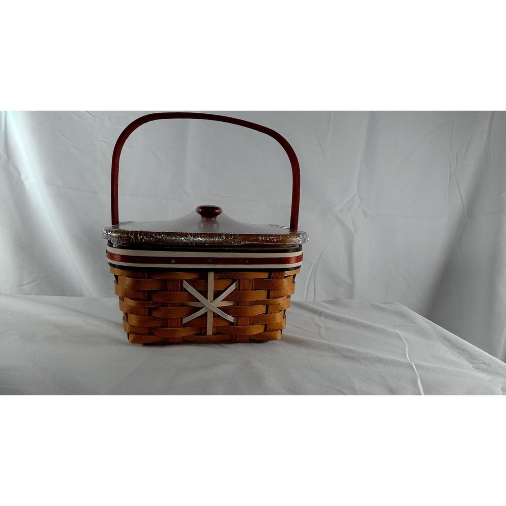 Longaberger 2009 Holiday Helper Basket Set - B, L, P & Lid‎ w/ extra knob - NEW